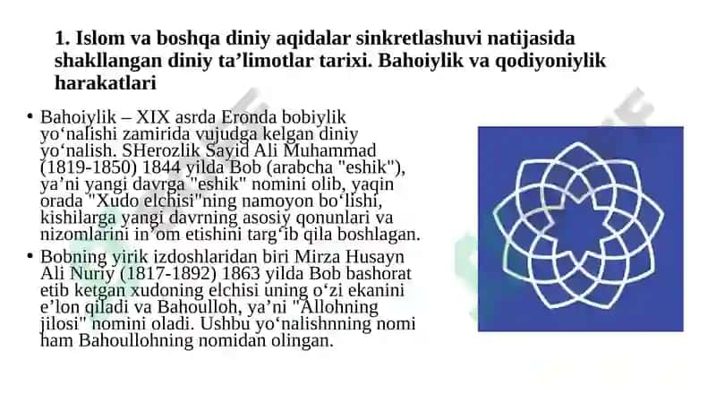 ZAMONAVIY DINIY HARAKATLAR VA SEKTALAR 3