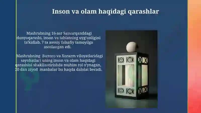 Mashrabning falsafiy qarashlari.Mashrab va tasavvuf 3