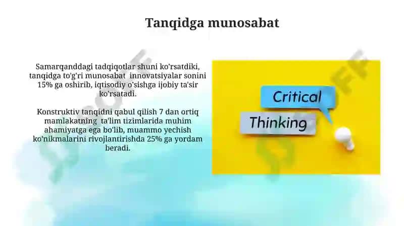 Tanqid va tanqidiy fikrlashi muhumligi 3