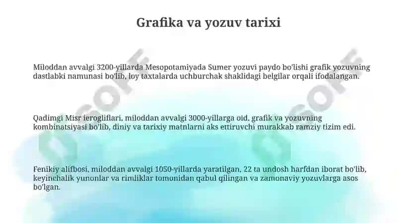 Grafika va yozuv tarixi 3