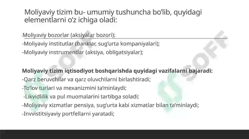 Moliyabozorlari va g'aznachilik funksiyalari 3