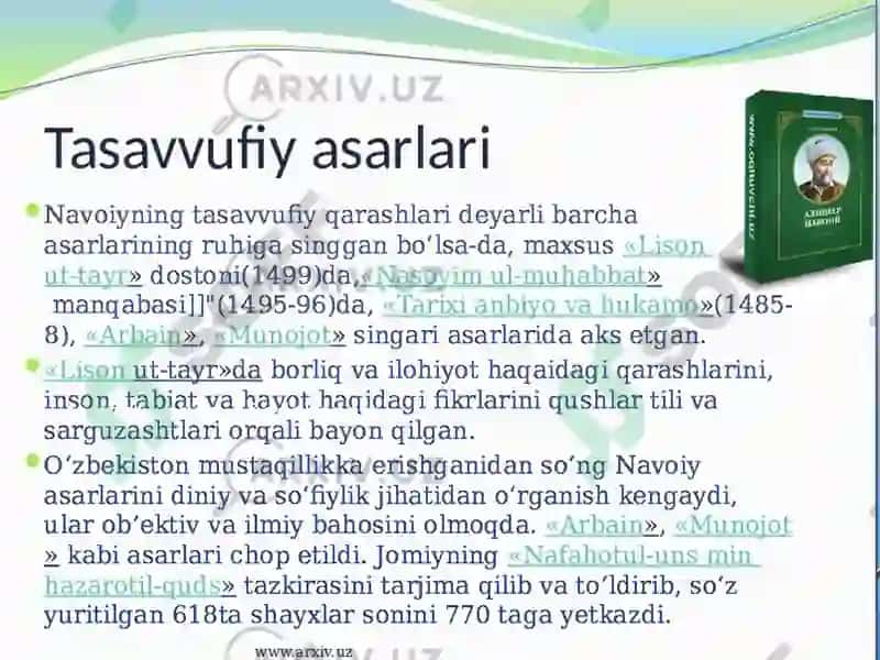 Navoiyning tasavvufiy tazkirasimavzusi 3