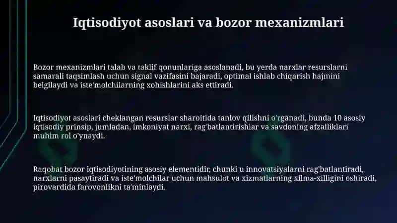 Iqtisodiyot asoslari va bozor mexanizmlari 3