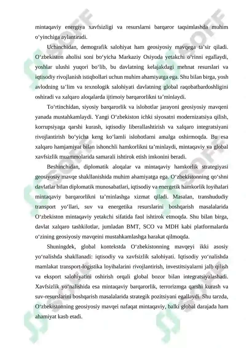 Yangi O‘zbekistonning Markaziy Osiyodagi geosiyosiy mavqeyi 3