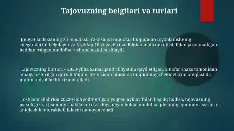Tajovuzga nisbatan zaruriy mudofaaning huquqiy shartlari 3