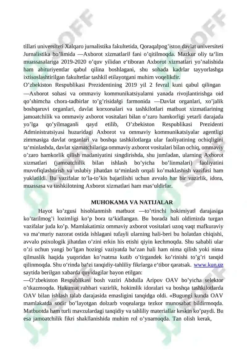 Ommaviy axborot vositalari faoliyati 3