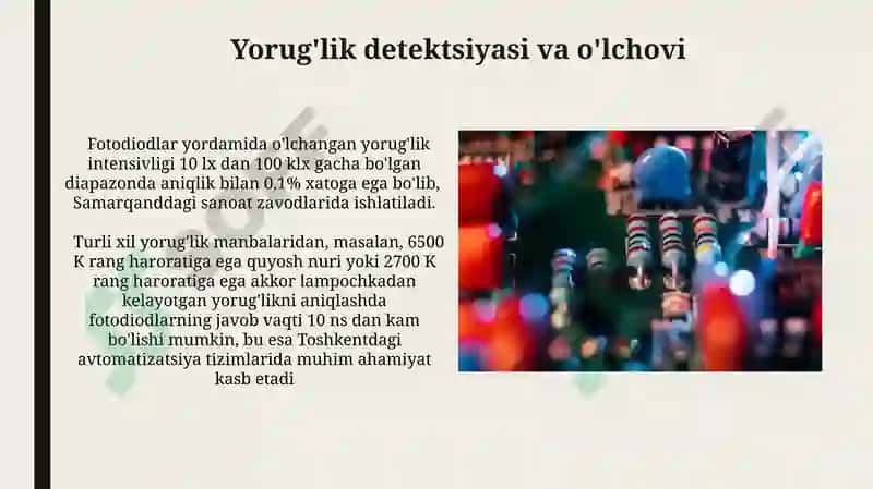 Fotodiodlar asosidagi Sanoat Elektron Qurilmalari 3