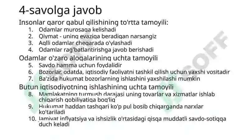 Iqtisodiyotning 10 tamoyili va Talab va taklif 3