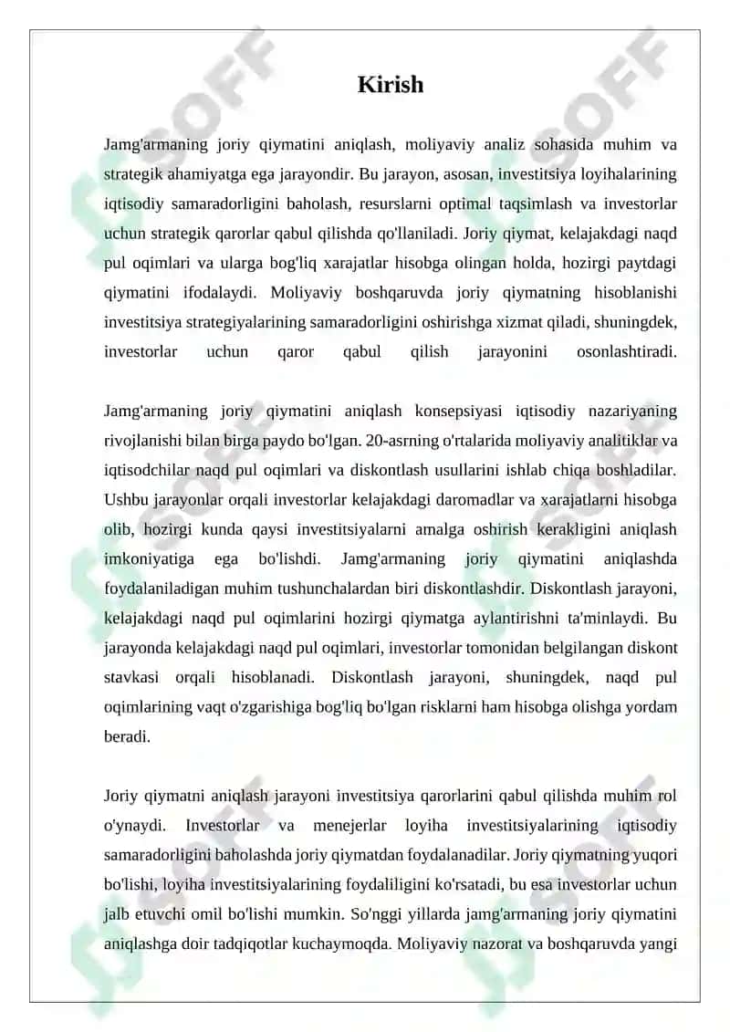 Jamg'armaning joriy qiymatini aniqlash 3