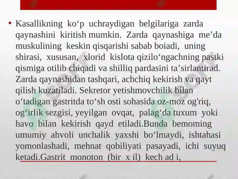 GASTRITLAR OSHQOZON ICHAK YARASI KOLIT KELIB CHIQISHIDA MIKROORGANIZMLARNING PATOGENEZI LABARATOR TASHXISI 3