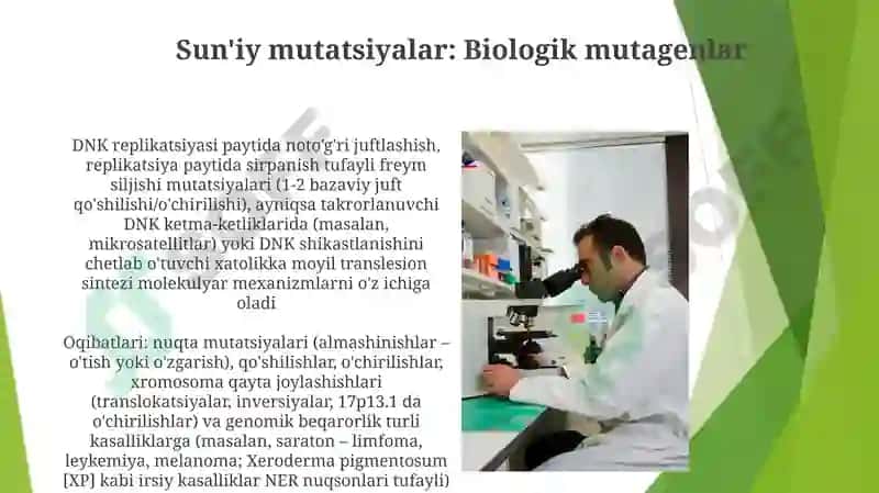 Mutatsiya va DNK reparatsiyasining molekulyar mexanizmlari 3
