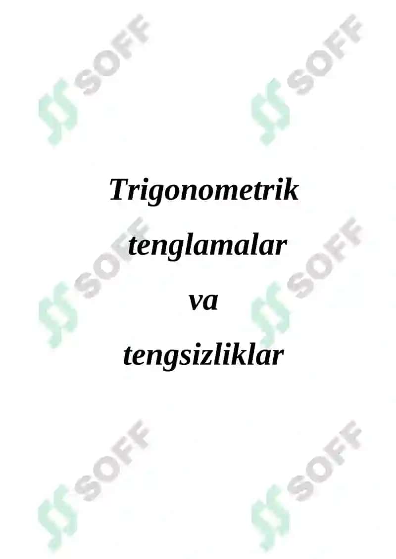 Trigonometrik tenglamalar 3