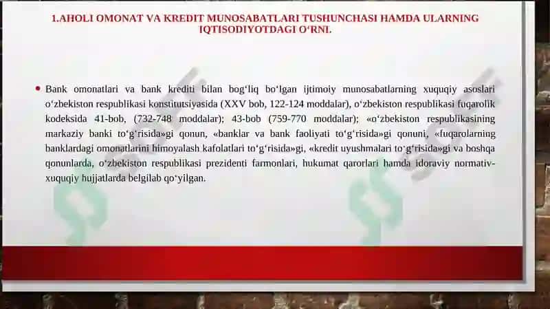 AHOLI OMONATLARI VA ULAR BO‘YICHA BANK-FONDLARNING MAJBURIYATLARI VA KAFOLATLARI 3