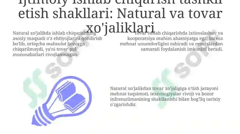 Ijtimoiy ishlab chiqarish tashkil etish shakllari 3
