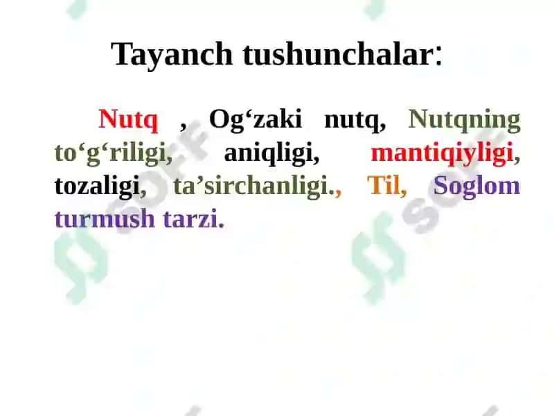 Nutqning to'g'riligi. Sog'ligim - boyligim 3