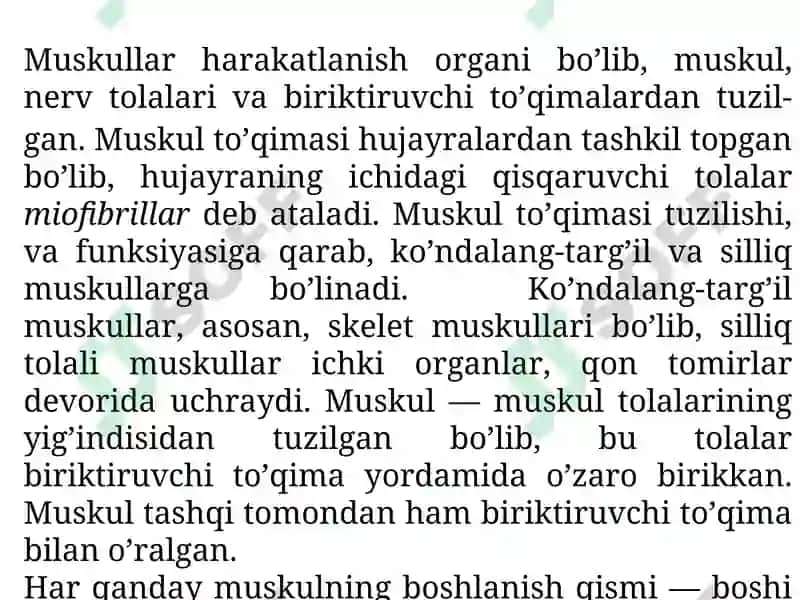 Muskullarning tuzilishi vafassiyasi 3