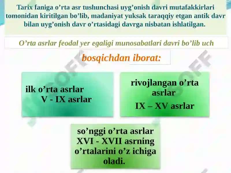 ILK O’RTA ASRLAR DAVRI MADANIYATI VA SAN’ATI 3