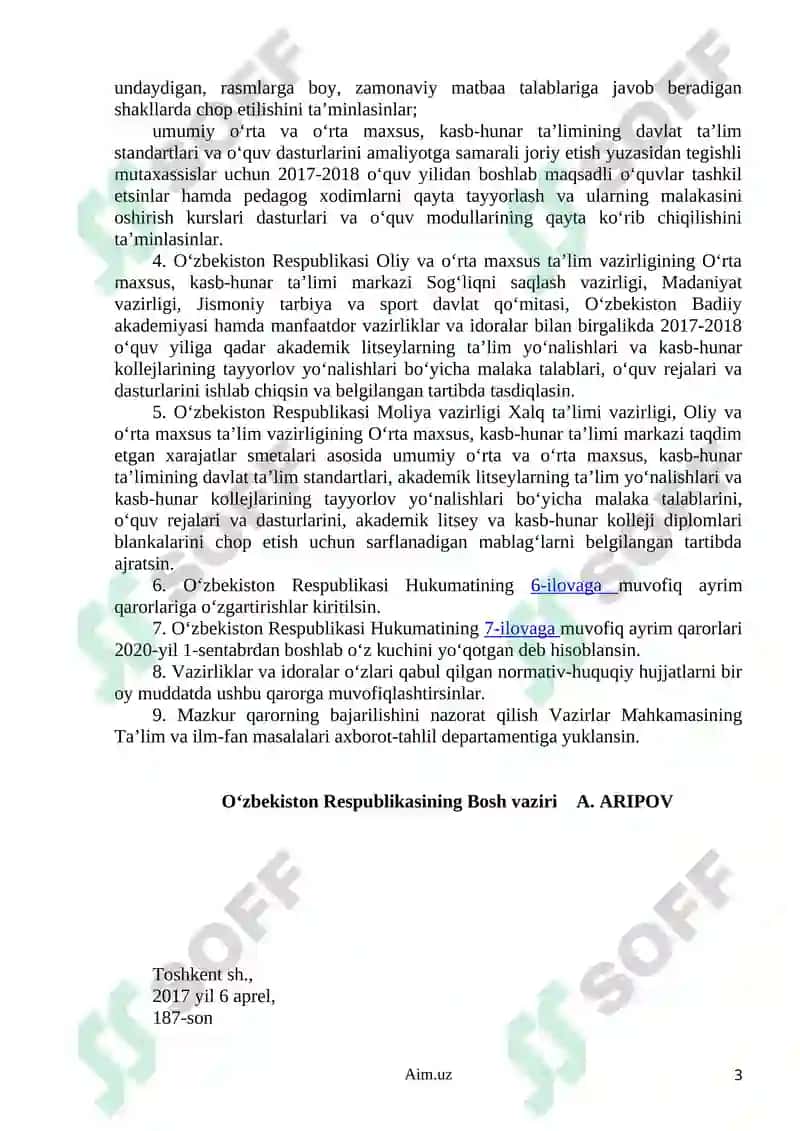 Umumiy o‘rta ta’limning davlat ta’lim standarti va o‘quv dasturi boshlangich ta`lim ona tili o`qish matematika tabiiyot (1-4-sinf) 3