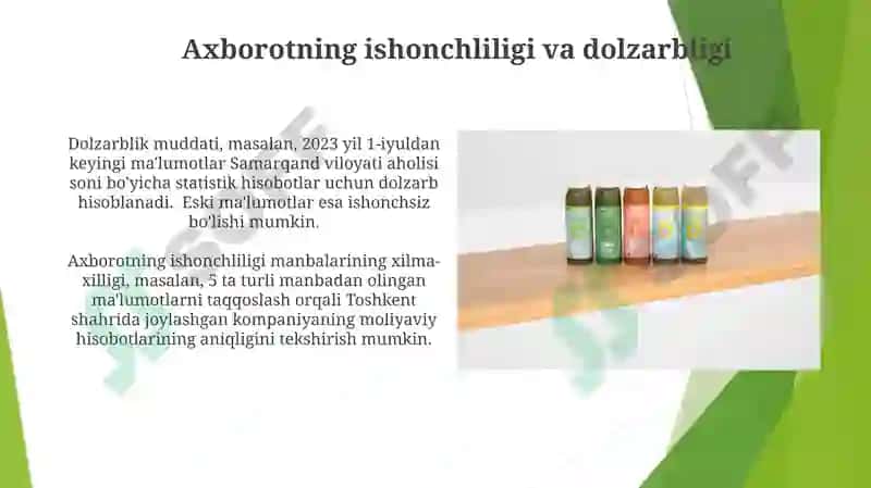 Ma'lumot axborot hujjatlari turlari va tayyorlanishida qo'yiladigan talablar 3