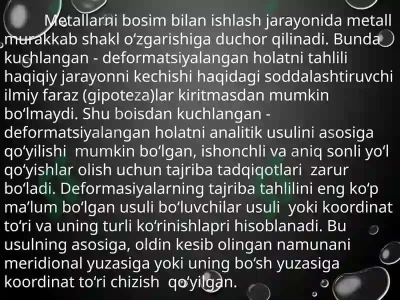 Metallarni bosim bilan ishlash nazariyasi 3