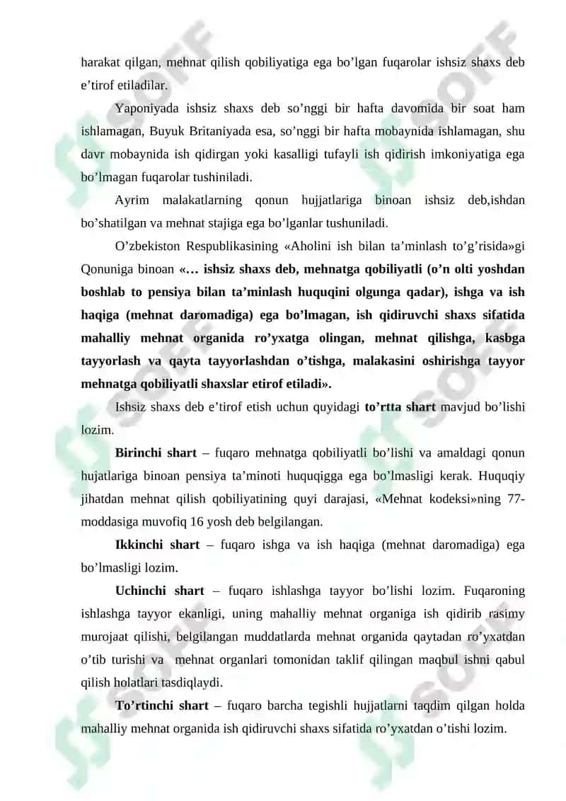 Ishsizlikning kelib chiqish sabablari va namoyon bo’lish shakllari 3