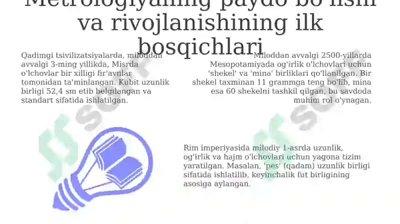 Metrologiya standartlashtirish va sertifikatlashtirish fanining rivojlanish tarixi 3