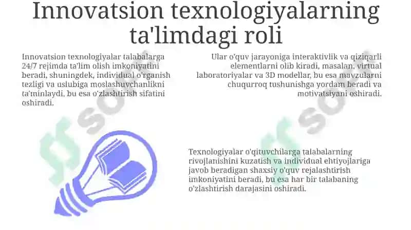 Innovatsion texnologiyalar ta'lim sifatini oshirish manbai sifatida 3
