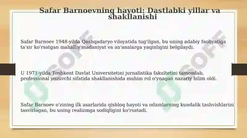 Safar Barnoiy hayoti va ijodi 3
