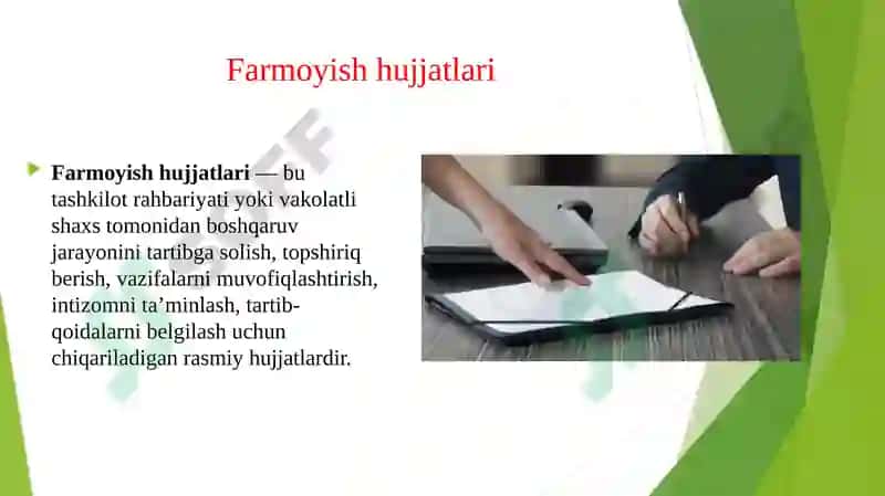 Farmoyish hujjatlari va ularning turlari 3