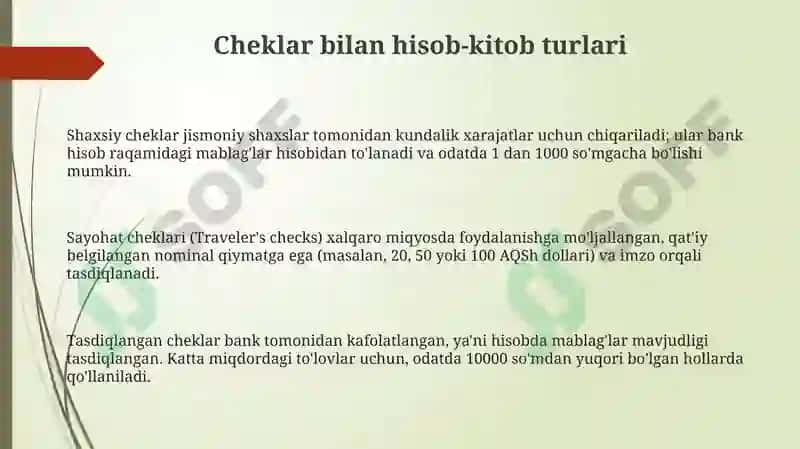 Cheklar va Plastik Kartalar: Umumiy Ko'rinish 3