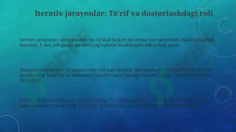 Iterativ jarayonlar 3