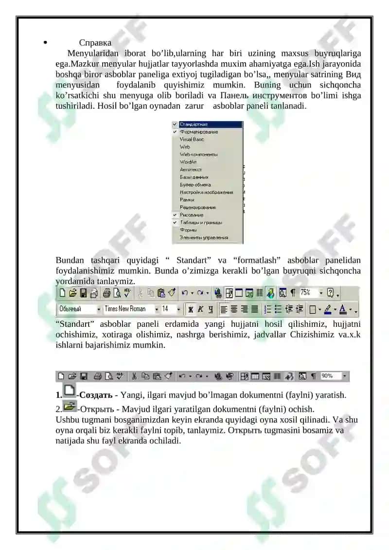 Microsoft WORD matn muharriri va uning imkoniyatlari 3