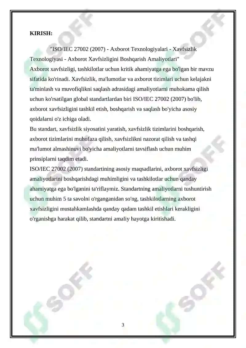 ISO/IEC 27002 (2007) - Axborot texnologiyalari - Xavfsizlik texnologiyasi - Axborot xavfsizligini boshqarish amaliyotlari 3