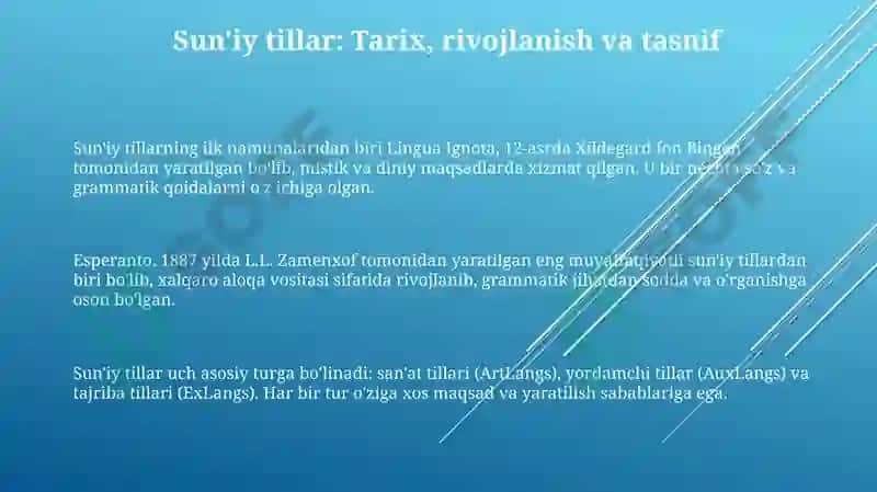 Sun'iy tillar 3