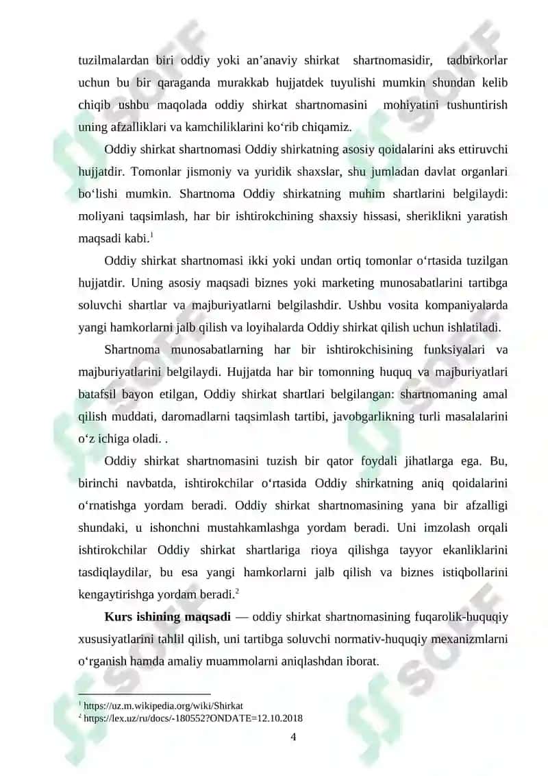 ODDIY SHIRKAT SHARTNOMASINI FUQAROLIK-HUQUQIY TARTIBGA SOLISHNING OʻZIGA XOS XUSUSIYATLARI 3