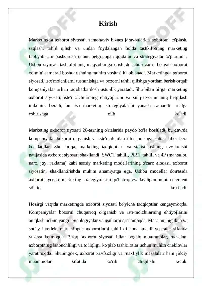 Marketingda Axborot Siyosati 3