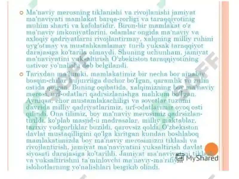 Mustaqillik yillarda milliy va diniy qadriyatlarning tiklanishi 3