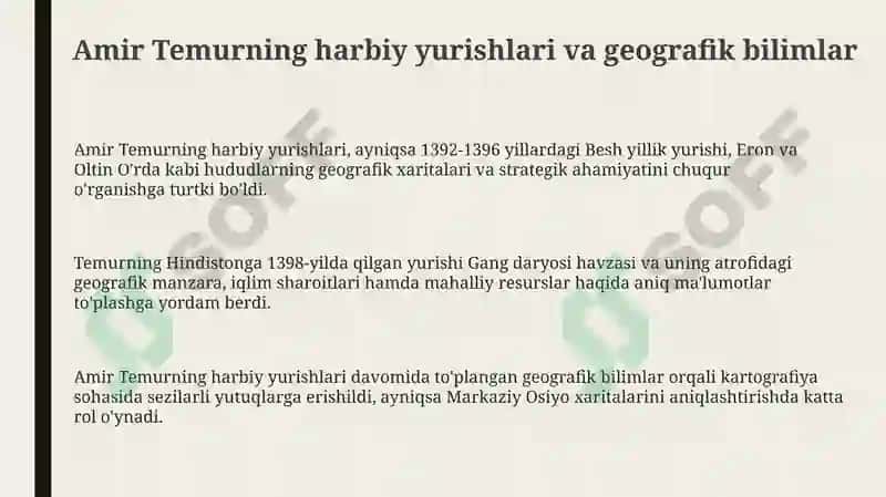 Amir Temurning harbiy yurishlari va geografik bilimlar 3