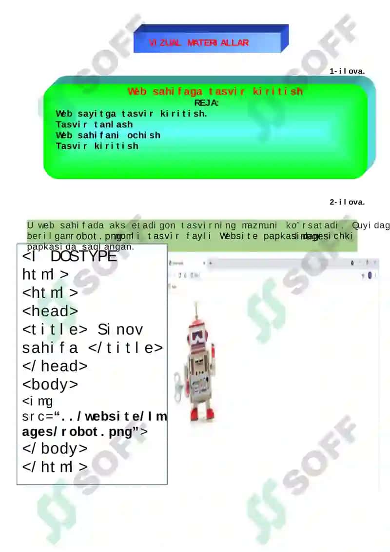 Web sahifaga tasvirlar joylashtirish va ularni boshqarish 3