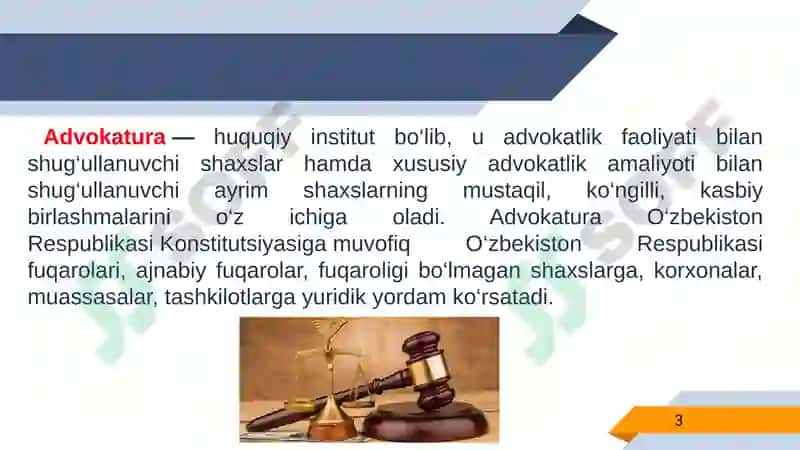 O`zbekiston Respublikasida advokaturaning konstitutsiyaviy-huquqiy asoslari 3