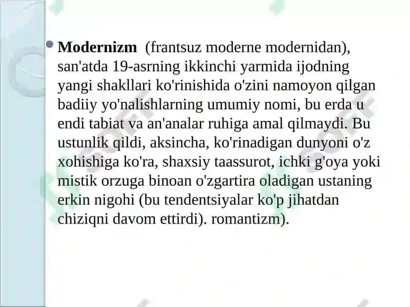 20-asr tasviriy sanʼatining asosiy yoʻnalishlari 3