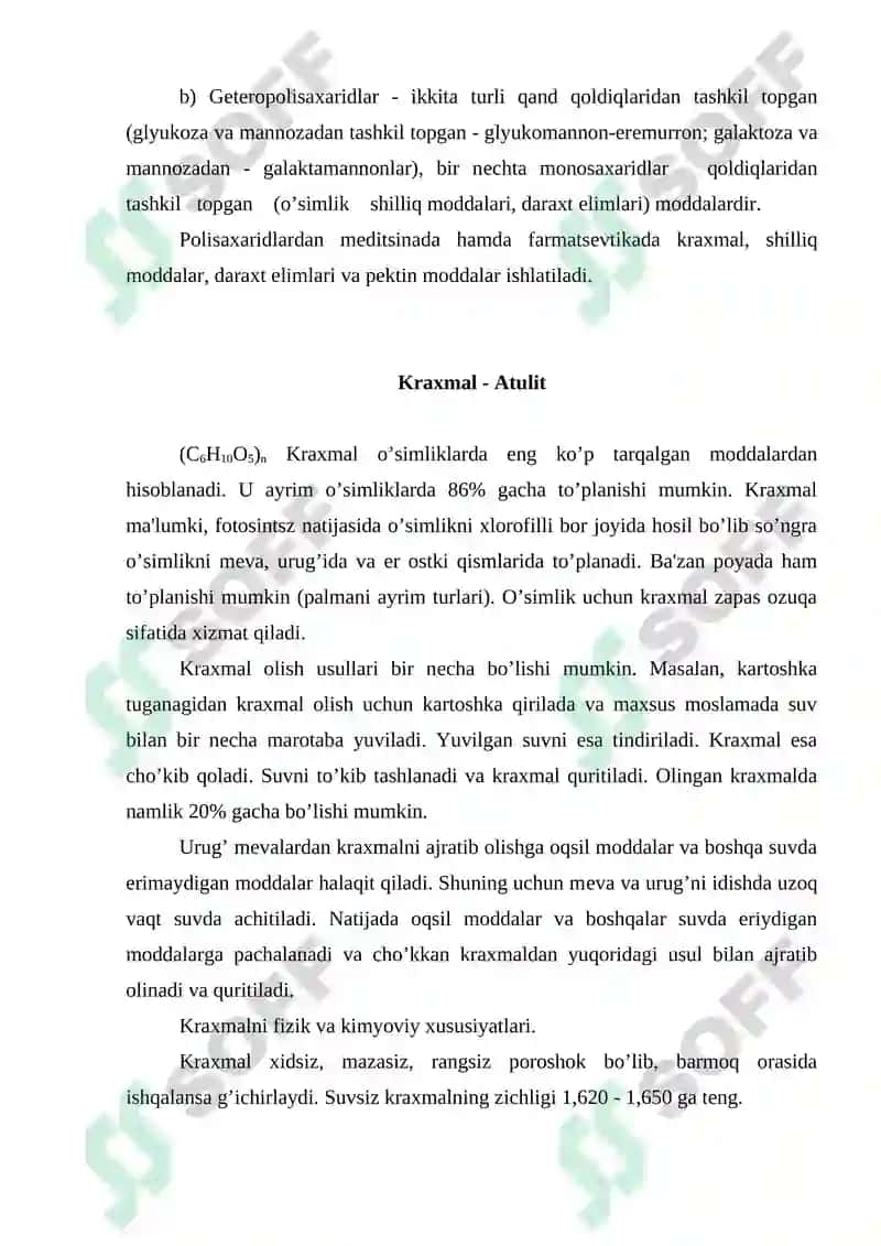 Polisaxaridlar bo’lgan dorivor o’simliklar va mahsulotlar mavzusi 3