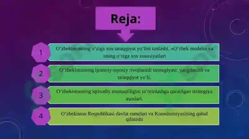 O‘zbekistonning O‘ziga Xos Istiqlol va Taraqqiyot Yo‘li 3