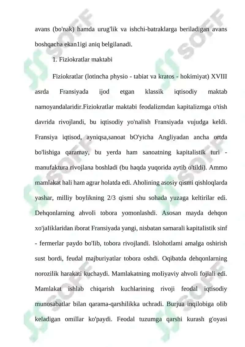 F.Kenening iqtisodiy jadvali 3