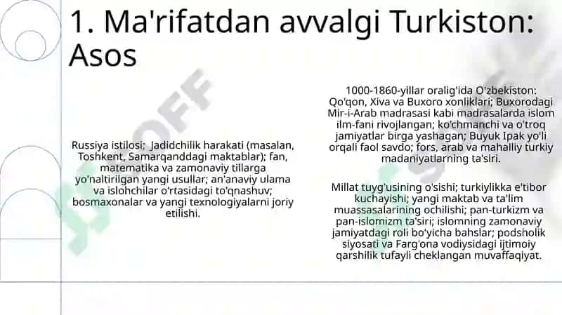 Turkistonda ma'rifatparvarlik harajatlarining shakllanishi, rivojlanishi va asosiy g'oalari 3