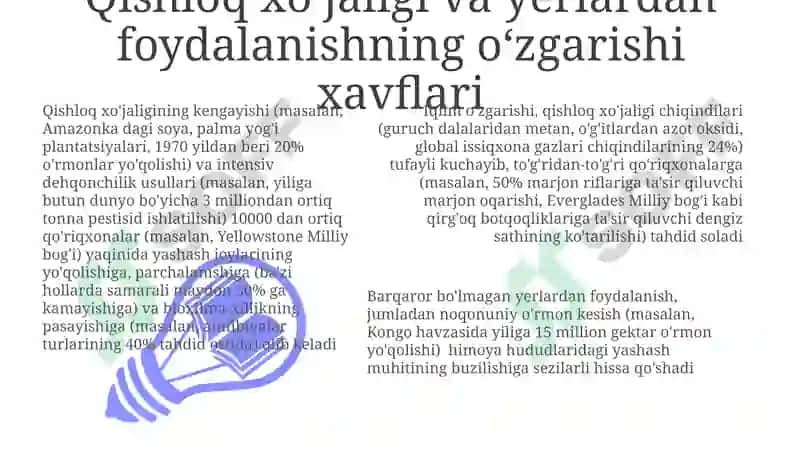 Tabiiy hududlarda bioxilmaxillikka antropogen tasirlar 3