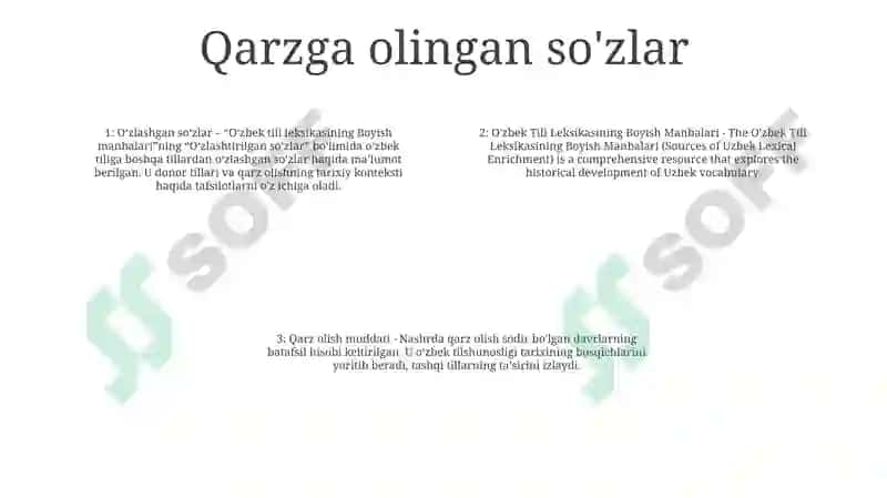 O'Zbek Tili Leksikasining Boyish Manbalari 3