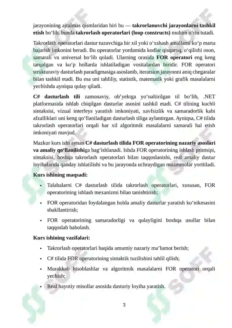 FOR TAKRORLASH OPERATORI 3