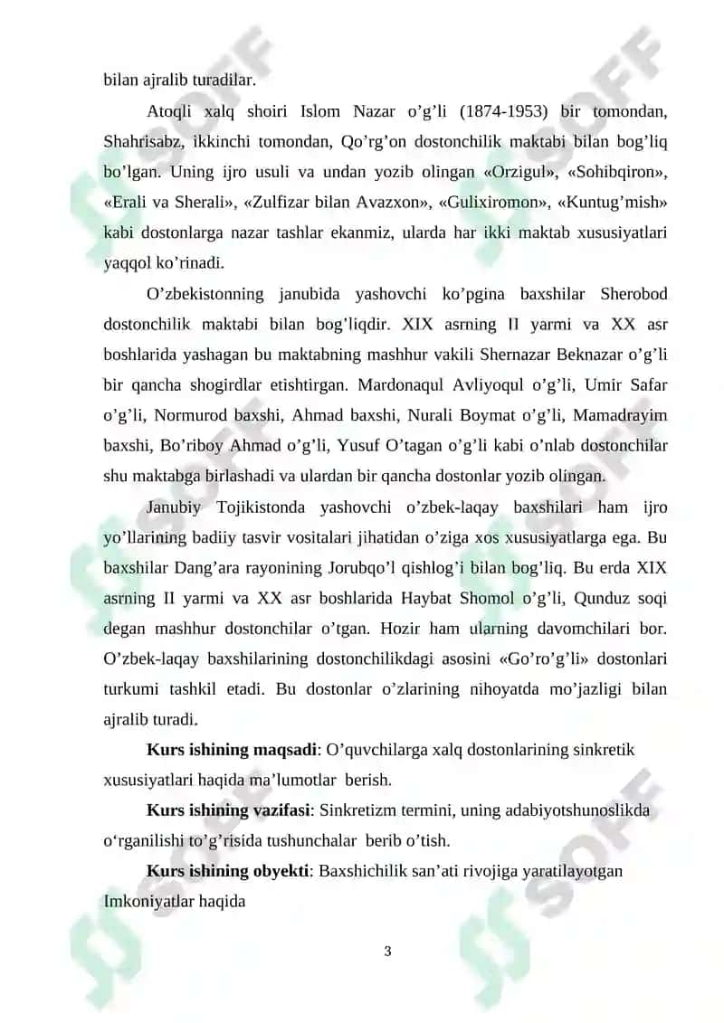 Xalq dostonlarining sinkretik xususiyatlari va baxshichilik maktablari 3