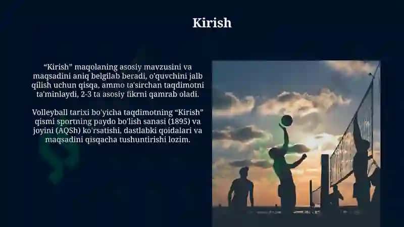 Voleyboloʻyinining vujudga kelishi va rivojlanishi 3